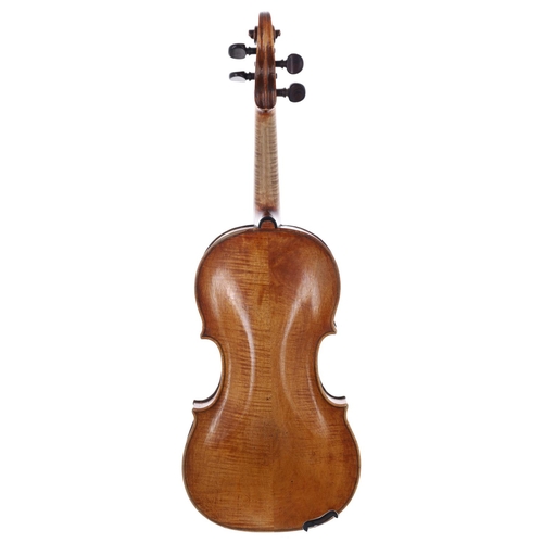 2440 - Good late 18th century violin of the Kloz family, unlabelled, the two piece back of very faint mediu... 