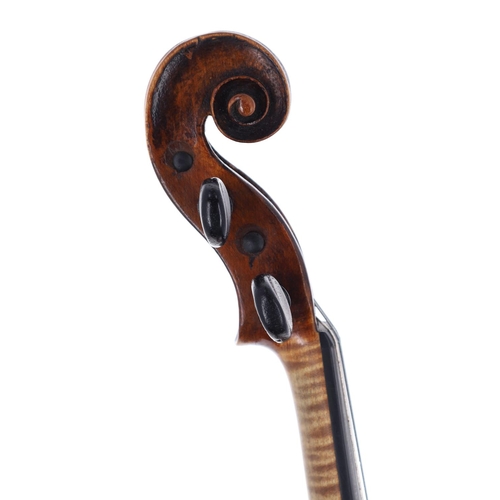 2440 - Good late 18th century violin of the Kloz family, unlabelled, the two piece back of very faint mediu... 