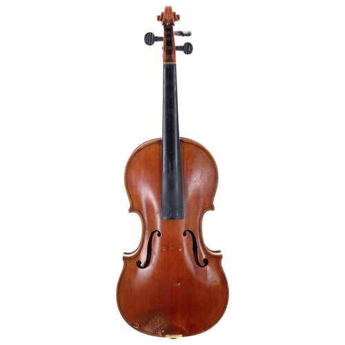 2446 - Violin labelled Antonius Gragnani..., the one piece back of faint medium curl with similar wood to t... 