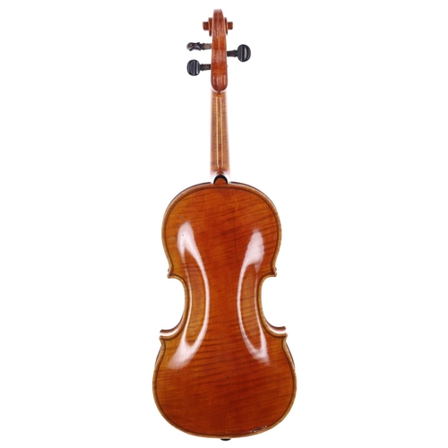 2446 - Violin labelled Antonius Gragnani..., the one piece back of faint medium curl with similar wood to t... 