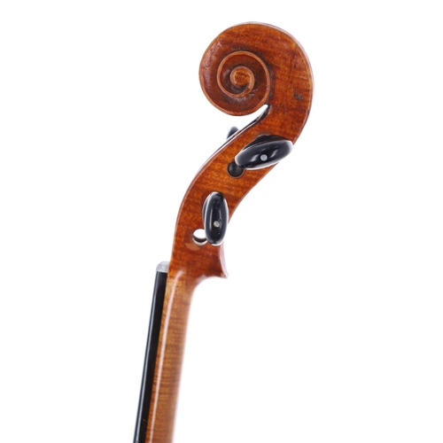 2446 - Violin labelled Antonius Gragnani..., the one piece back of faint medium curl with similar wood to t... 