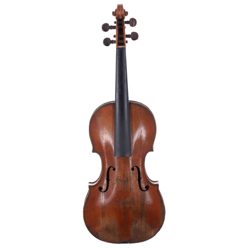 2447 - Interesting 18th century violin in need of restoration, 14 1/8