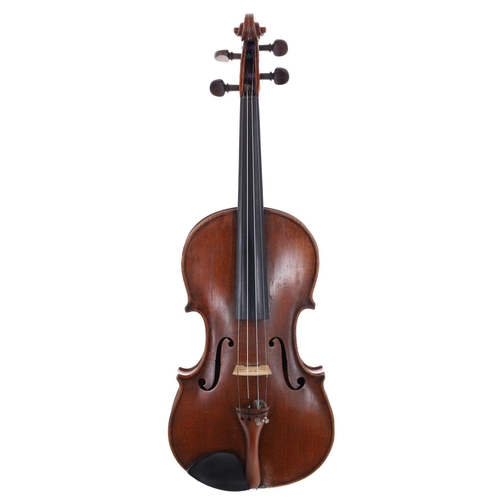 2448 - Late 19th century violin by and labelled Carlo Storioni, Cremonensis Faciebat 1893, the two piece ba... 