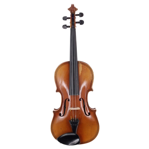 2458 - Early 20th century German Maggini copy violin, 14 1/8