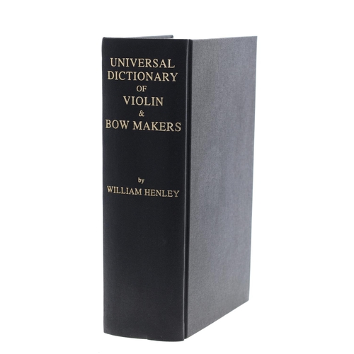 2465 - William Henley - Universal Dictionary of Violin & Bowmakers, reprinted 1997 edition... 