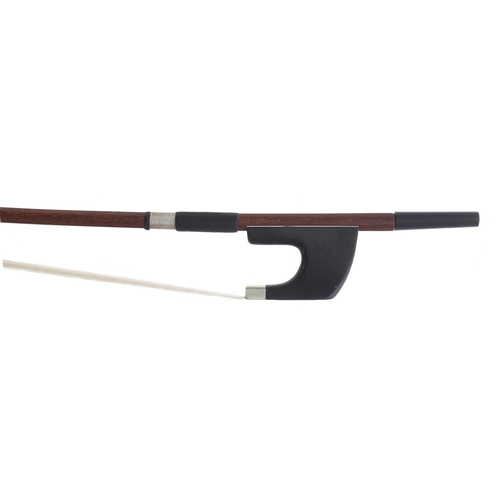 2215 - Old nickel mounted Dragonetti style double bass bow, 150gm