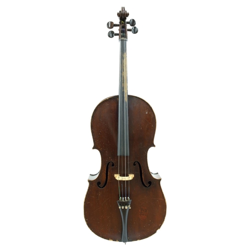 2510 - Half size German violoncello, 27 3/4