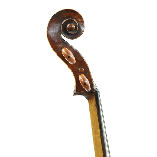 2515 - Neuner and Hornsteiner violoncello circa 1880, the two piece back of plainish wood with similar wood... 