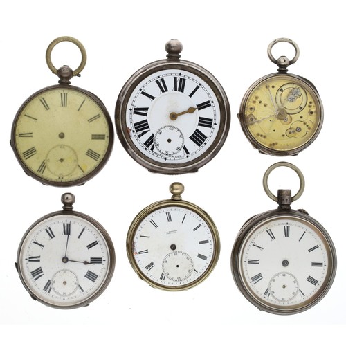 150 - Quantity of assorted silver and white metal pocket watches for repair or spares (6)