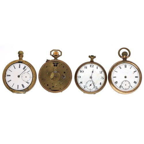 165 - American Waltham 'Bond St.' gold plated lever pocket watch for repair (lacking movement wheel, glass... 