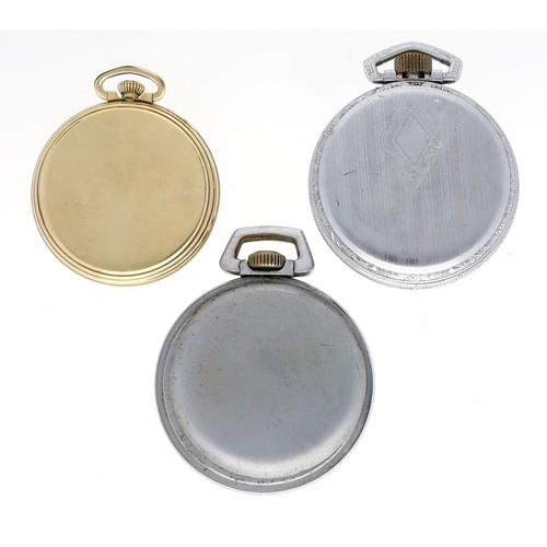 167 - Elgin National Watch Co. nickel cased lever pocket watch for repair, 50mm; together with an American... 