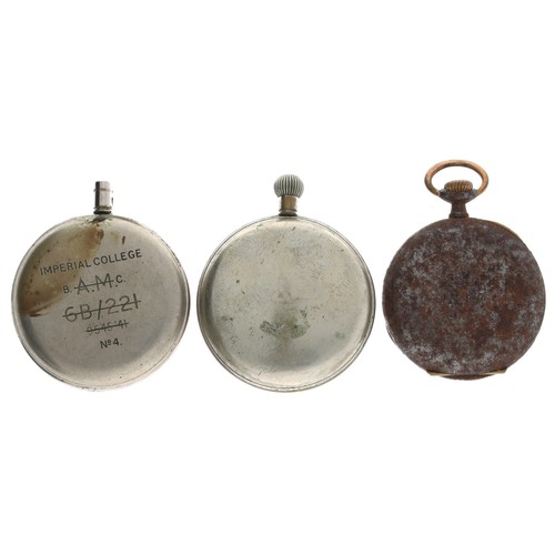 169 - Omega nickel cased lever pocket watch for repair, signed movement, dial and case, 52mm (lacking bow)... 