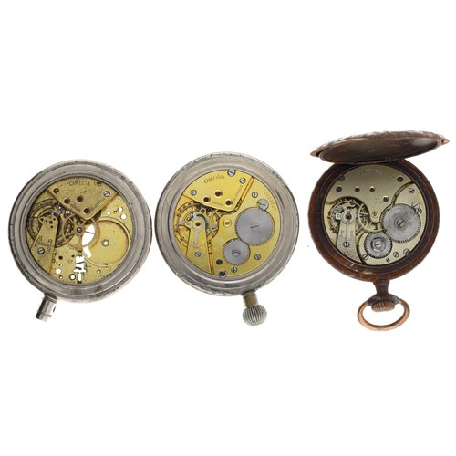 169 - Omega nickel cased lever pocket watch for repair, signed movement, dial and case, 52mm (lacking bow)... 