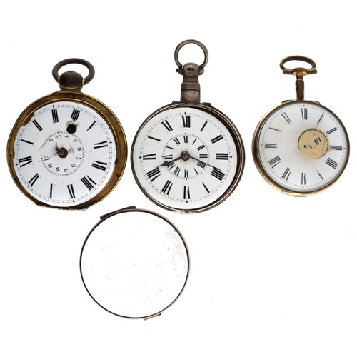 174 - Gilt metal verge pocket watch for repair, the fusee movement signed Price Evans, Shrewsbury, 42mm (l... 