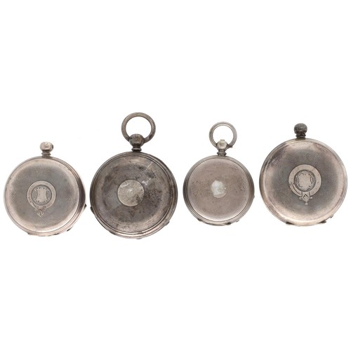 175 - S&Co. silver lever engine turned pocket watch for repair, 44mm; together with a silver lever eng... 