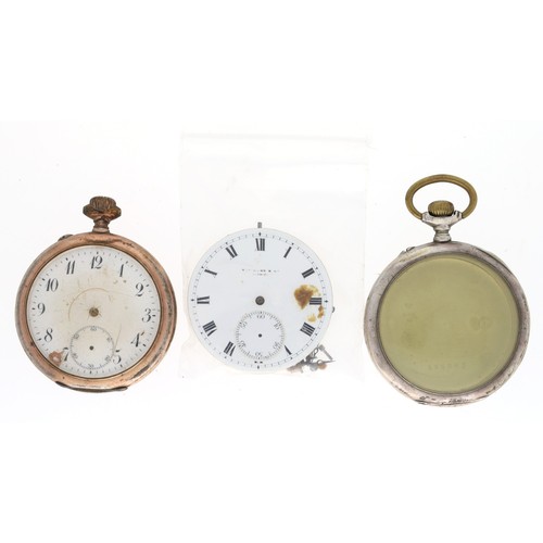 177 - International Watch Co. (IWC) silver (0.800) lever pocket watch for repair, the movement stamped 'IW... 