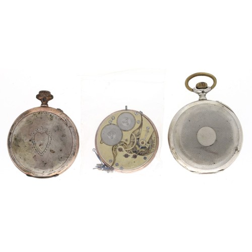 177 - International Watch Co. (IWC) silver (0.800) lever pocket watch for repair, the movement stamped 'IW... 