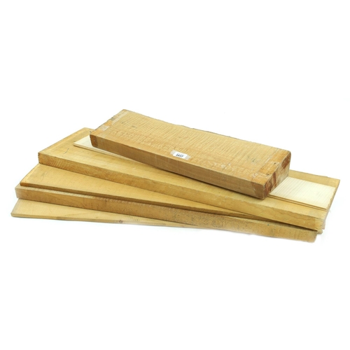 2037 - Good quality maple and spruce aged wood suitable for making one violoncello; with two matched quarte... 