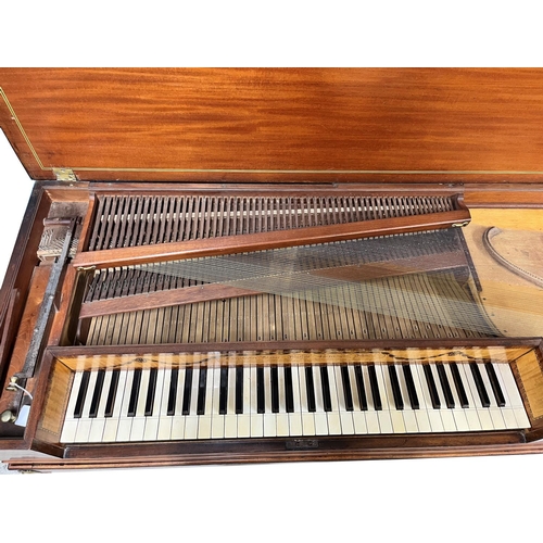 1547 - Good square piano by Christopher Ganer circa 1790-1795, the mahogany case with multiple stringing an... 