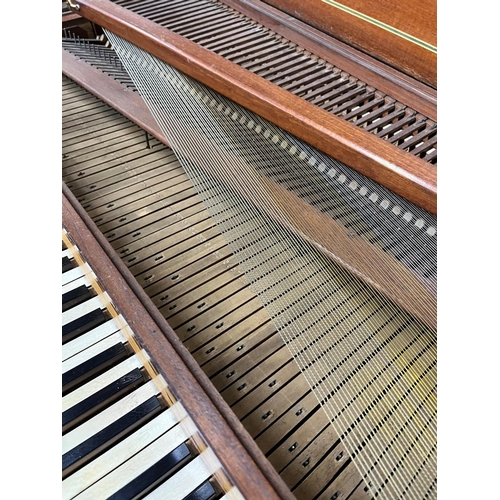 1547 - Good square piano by Christopher Ganer circa 1790-1795, the mahogany case with multiple stringing an... 