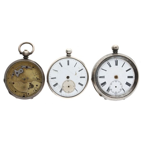 181 - Silver lever engine turned pocket watch for repair (lacking glass, hands and bow); together with a w... 