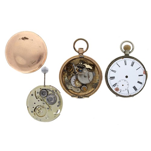 184 - Swiss nickel cased quarter repeater pocket watch for repair, 53mm (the movement chiming but not wind... 