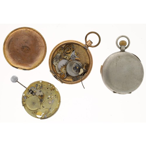 184 - Swiss nickel cased quarter repeater pocket watch for repair, 53mm (the movement chiming but not wind... 