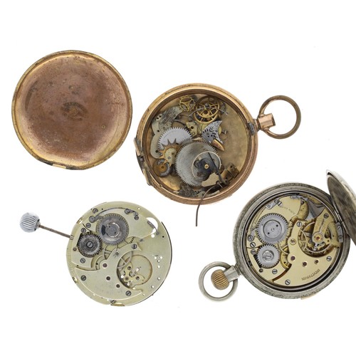 184 - Swiss nickel cased quarter repeater pocket watch for repair, 53mm (the movement chiming but not wind... 