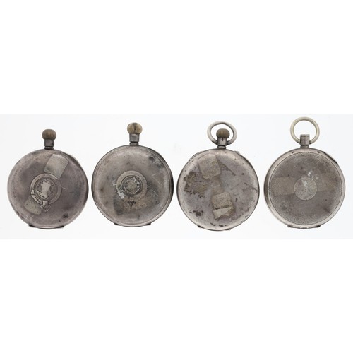 188 - Four silver lever pocket watches for repair (4)