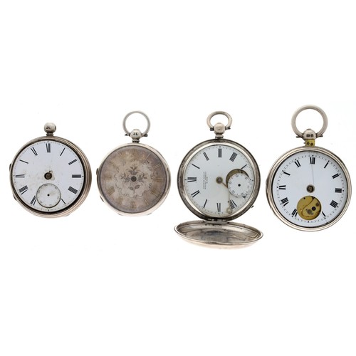 189 - George Allen, Bath - Silver fusee lever hunter pocket watch for repair, 48mm; together with a silver... 