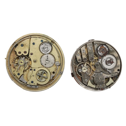 212 - Two repeater lever pocket watch movements, with enamel dials (2)