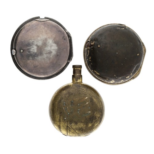 223 - Silver high dome outer pocket watch case, London 1857, together with a gilt metal verge outer pocket... 