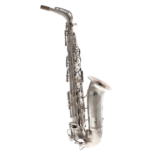 1856 - Good Henri Selmer Model 22 silver plated alto saxophone signed and stamped H Selmer 4 Place Dancourt... 