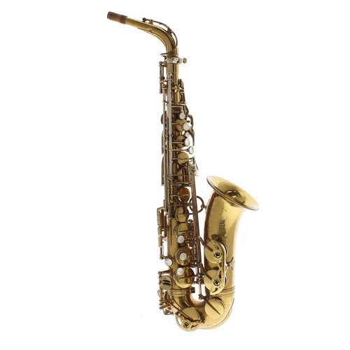 1857 - Good Henri Selmer Mark VI gold lacquered alto saxophone inscribed Henri Selmer, Paris, Fabrique en F... 