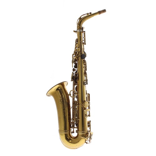 1857 - Good Henri Selmer Mark VI gold lacquered alto saxophone inscribed Henri Selmer, Paris, Fabrique en F... 