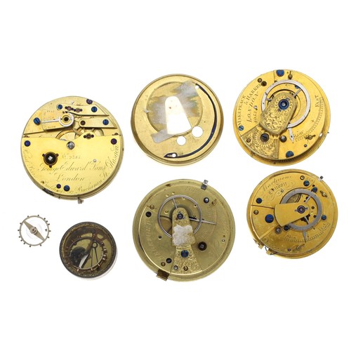 200 - George Edward & Sons, Glasgow - fusee lever pocket watch movement for repair with signed enamel ... 