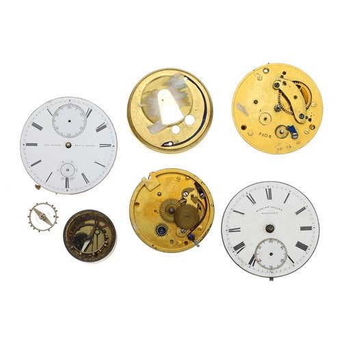 200 - George Edward & Sons, Glasgow - fusee lever pocket watch movement for repair with signed enamel ... 