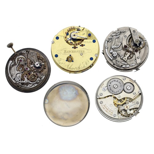 203 - Tavannes Watch Co. chronograph lever pocket watch movement, with dial; together with a U.S. Patent c... 