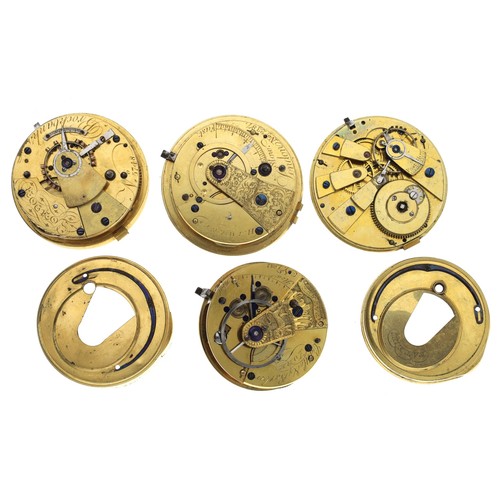 217 - Hawley's, London - fusee cylinder pocket watch movement for repair, no. 2387; together with a Brockb... 