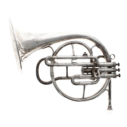 1864 - Boosey & Co silver plated tenor cor inscribed 'Solbron' (registered) Class A, Boosey & Co. L... 