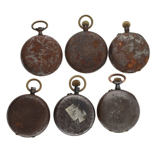 196 - Six gunmetal pocket watches principally for repair (6)