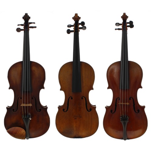 2050 - Three old full size violins (3)