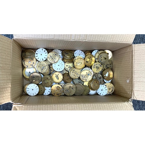 215 - Quantity of cylinder pocket watch movements; together with a quantity of fusee lever pocket watch mo... 