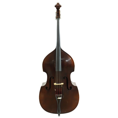 2518 - German double bass labelled Eberhard Meinel..., back length 45 1/2