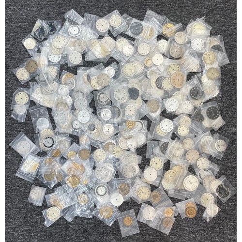 240 - Quantity of assorted pocket watch dials; together with a quantity of gilt metal pocket/fob watch dia... 