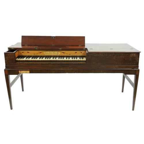 1544 - 18th century English square piano by George Garcka in need of extensive restoration, the mahogany ca... 