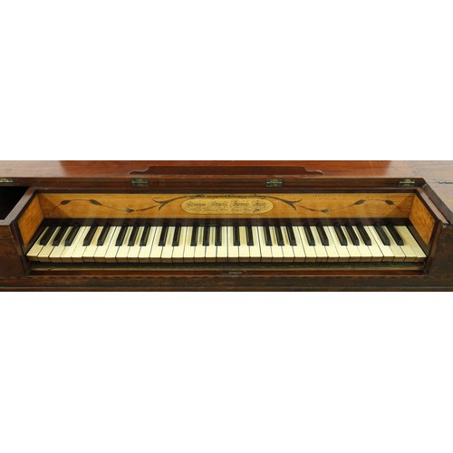 1544 - 18th century English square piano by George Garcka in need of extensive restoration, the mahogany ca... 