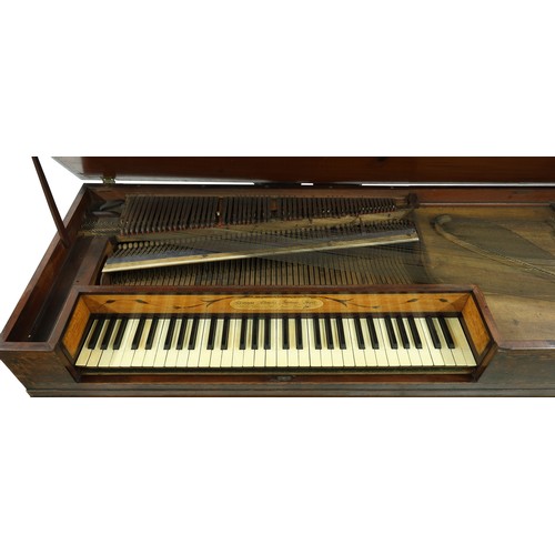 1544 - 18th century English square piano by George Garcka in need of extensive restoration, the mahogany ca... 