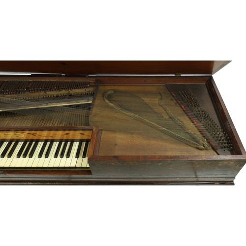 1544 - 18th century English square piano by George Garcka in need of extensive restoration, the mahogany ca... 