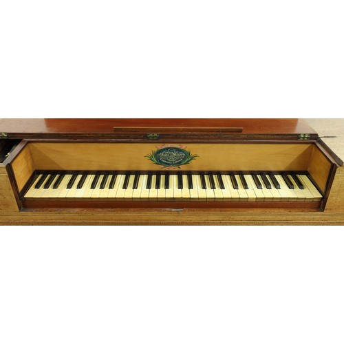 1545 - Square piano by George Astor, circa 1800, the mahogany case with satinwood and ebony stringing and c... 